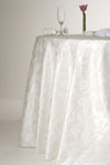 White Damask Round Tablecloth
