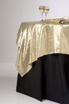 Gold Tissue Lam Top Cloth on Black Cotton Round